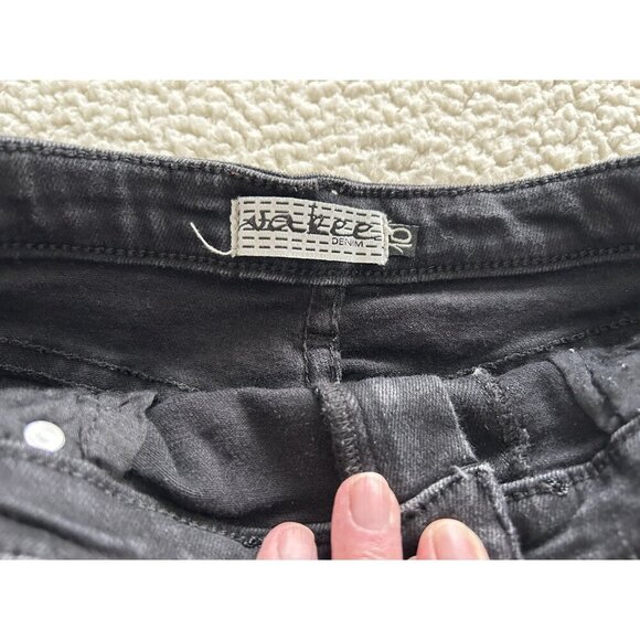 Wakee Black Stretch Denim Mini Skirt Womens Size 10 - Picture 2 of 6